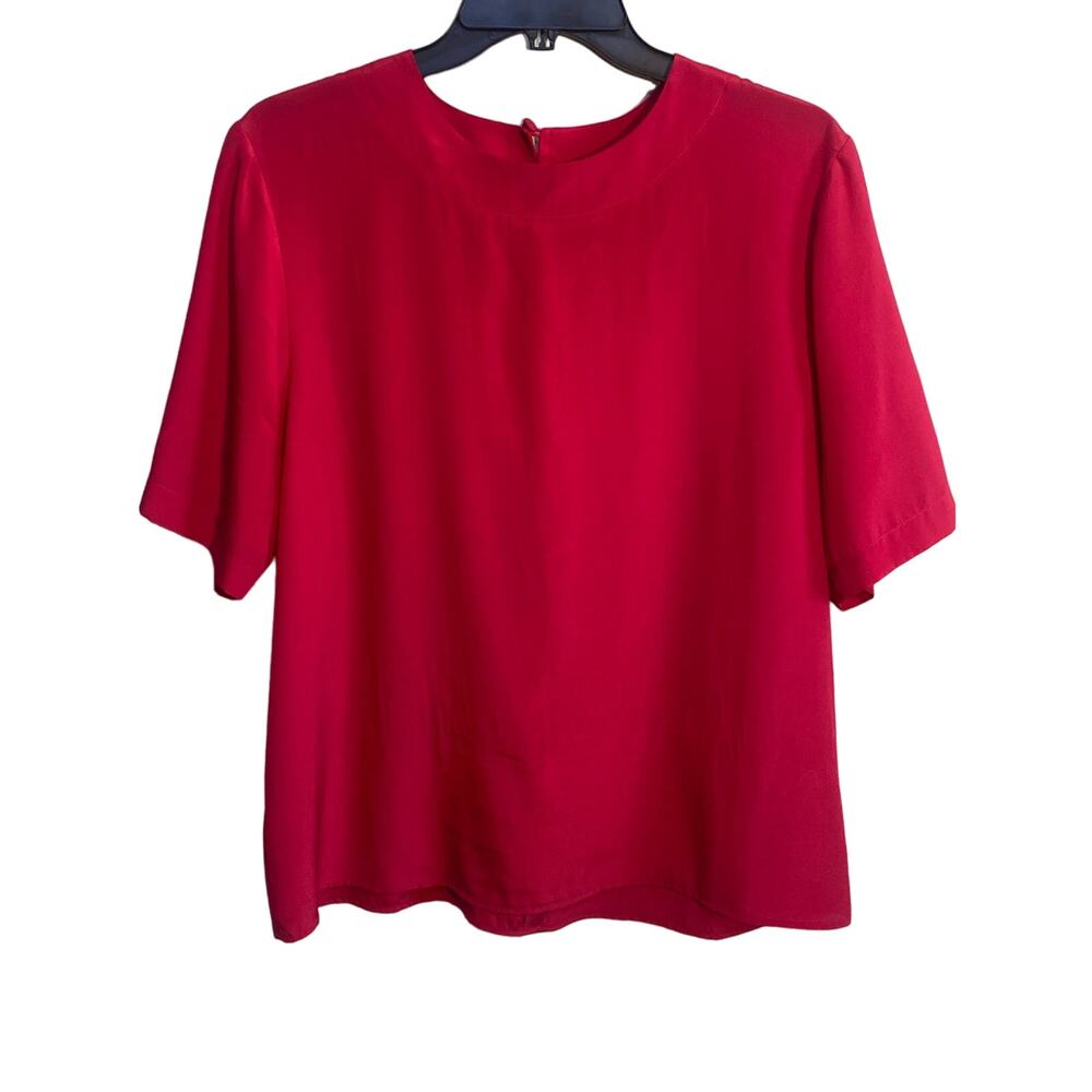 Women's Size 12 Silky Lightweight Top Alyssa Carr Pink 100 Polyester